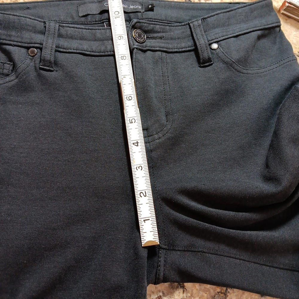 Size 8 X 27 Calvin Klein Jeggings Black Stretchy Womens Hemmed - Picture 6 of 12